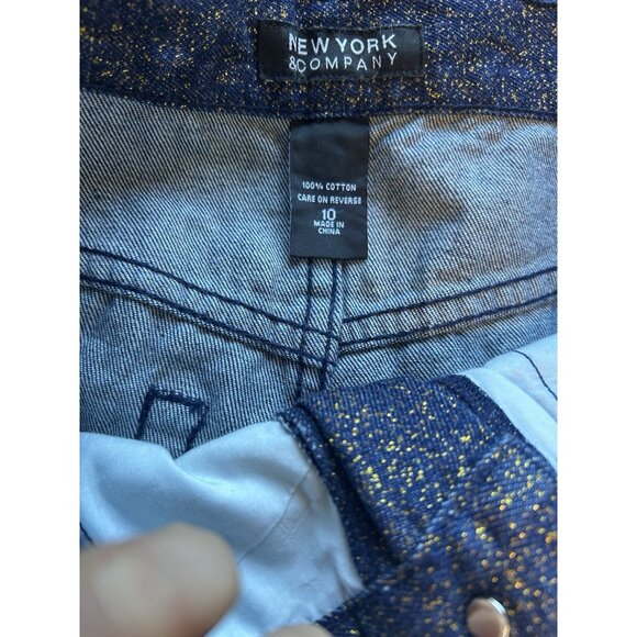 Deadstock VTG 90s Glitter Denim Jean Straight Leg Pants Rave Grunge - Picture 4 of 9